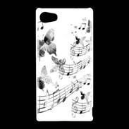Coque Sony Xperia Z5 Compact Dessin de note de musique en noir et blanc 75
