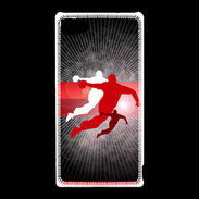 Coque Sony Xperia Z5 Compact Illustration Handball en noir et rouge