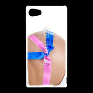 Coque Sony Xperia Z5 Compact Femme enceinte avec ruban bleu et rose