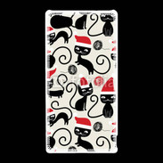 Coque Sony Xperia Z5 Compact Fond chat noir Noël