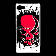 Coque Sony Xperia Z5 Compact Tête de Mort en Rouge et Noir