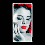 Coque Sony Xperia Z5 Compact Vernis rouge et roses esthétisme