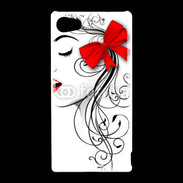 Coque Sony Xperia Z5 Compact Visage glamour noir et rouge