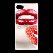 Coque Sony Xperia Z5 Compact Bouche sexy rouge à lèvre gloss rouge fraise