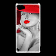 Coque Sony Xperia Z5 Compact Femme élégante en noire et rouge 15