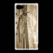 Coque Sony Xperia Z5 Compact Vieux biplans en noir et blanc