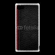 Coque Sony Xperia Z5 Compact Effet cuir noir et rouge