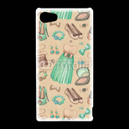 Coque Sony Xperia Z5 Compact Fond fashion vert et marron