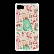 Coque Sony Xperia Z5 Compact Fond fashion rose et vert 2