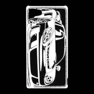 Coque Sony Xperia Z5 Compact Illustration voiture de sport en noir et blanc