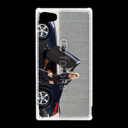 Coque Sony Xperia Z5 Compact Femme blonde sexy voiture noire 3