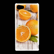 Coque Sony Xperia Z5 Compact Belles oranges sur fond en bois