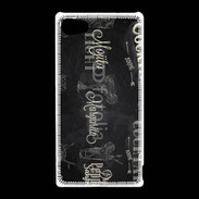 Coque Sony Xperia Z5 Compact Menu de cocktail en noir et blanc