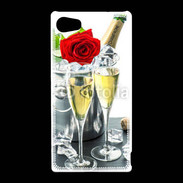 Coque Sony Xperia Z5 Compact Champagne et rose rouge