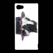 Coque Sony Xperia Z5 Compact Lapin noir et blanc dans un chapeau