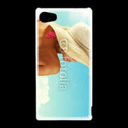 Coque Sony Xperia Z5 Compact Femme à chapeau de plage