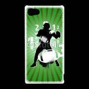 Coque Sony Xperia Z5 Compact Illustration football américain sur fond vert
