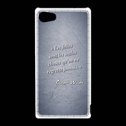 Coque Sony Xperia Z5 Compact Les Folies Bleu Citation Oscar Wilde