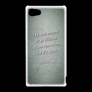 Coque Sony Xperia Z5 Compact Tentation vert Citation Oscar Wilde