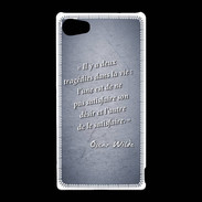 Coque Sony Xperia Z5 Compact Tragédie Bleu Citation Oscar Wilde