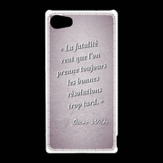 Coque Sony Xperia Z5 Compact Fatalité Rose Citation Oscar Wilde