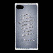Coque Sony Xperia Z5 Compact Les livres Bleu Citation Oscar Wilde