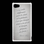 Coque Sony Xperia Z5 Compact Saint pêcheur Gris Citation Oscar Wilde