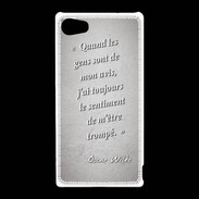 Coque Sony Xperia Z5 Compact Avis gens Gris Citation Oscar Wilde