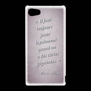 Coque Sony Xperia Z5 Compact Cartes gagnantes Rose Citation Oscar Wilde