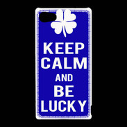 Coque Sony Xperia Z5 Compact Keep Calm Be lucky Bleu