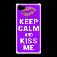Coque Sony Xperia Z5 Compact Keep Calm Kiss me Violet