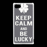 Coque Sony Xperia Z5 Compact Keep Calm Be lucky Gris