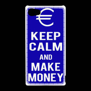 Coque Sony Xperia Z5 Compact Keep Calm Make money Bleu