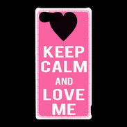 Coque Sony Xperia Z5 Compact Keep Calm Love me Rose