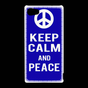 Coque Sony Xperia Z5 Compact Keep Calm Peace Bleu