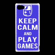 Coque Sony Xperia Z5 Compact Keep Calm Play games Bleu