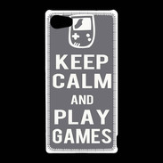 Coque Sony Xperia Z5 Compact Keep Calm Play games Gris