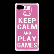 Coque Sony Xperia Z5 Compact Keep Calm Play games Rose