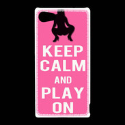 Coque Sony Xperia Z5 Compact Keep Calm Play on Rose