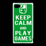 Coque Sony Xperia Z5 Compact Keep Calm Play games Vert