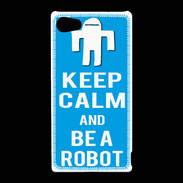 Coque Sony Xperia Z5 Compact Keep Calm Be a Robot Cyan