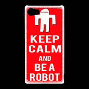 Coque Sony Xperia Z5 Compact Keep Calm Be a Robot Rouge