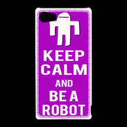 Coque Sony Xperia Z5 Compact Keep Calm Be a Robot Violet