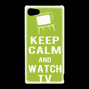 Coque Sony Xperia Z5 Compact Keep Calm Watch TV Vert pomme