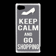 Coque Sony Xperia Z5 Compact Keep Calm go shopping Gris