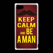 Coque Sony Xperia Z5 Compact Keep Calm Be a Man Rouge