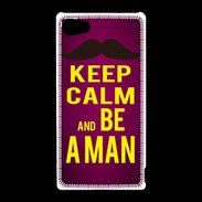 Coque Sony Xperia Z5 Compact Keep Calm Be a Man Rose
