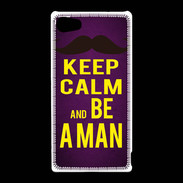 Coque Sony Xperia Z5 Compact Keep Calm Be a Man Violet