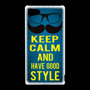 Coque Sony Xperia Z5 Compact Keep Calm and Have a good Style Bleu