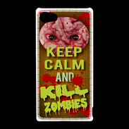 Coque Sony Xperia Z5 Compact Keep Calm and Kill Zombies Orange